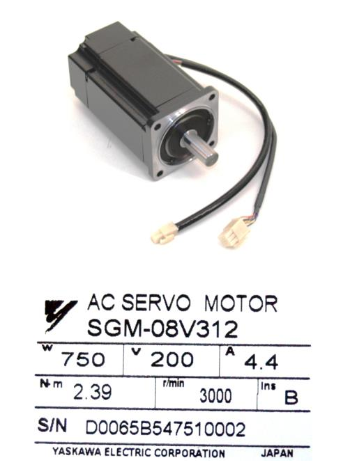 750 W Yaskawa AC Miniatur Servo Motor SGM-08V312C 750W 200V InsB 0