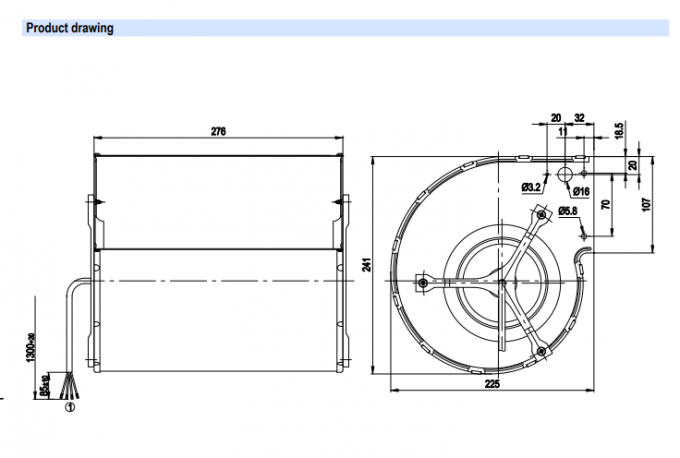 GOST 1055w Blower Sentrifugal Industri 230 / 400v-Ac D2D160-BE02-11 0