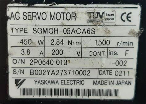 Yaskawa SGMGH-05ACA6S 0.45kw AC Servo Motor Brand New Original