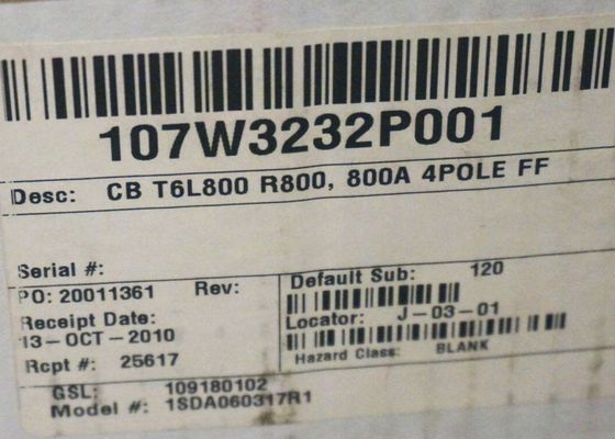 ABB 1SDA060317R1 800 1000V AC-DC FIXED FOUR-POLE WITH FRONT TERMINALS RELEASE