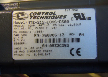 Nidec Control Techniques NTE-212-LONS-DS00 Emerson 0.7KW Servo Motor 240VAC 2.7A