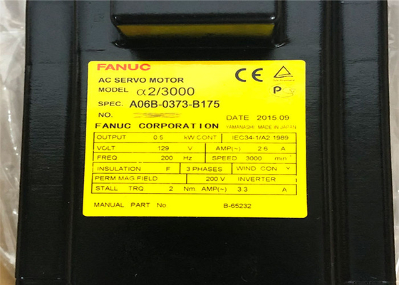 A06B-0373-B175 Motor Servo Industri Fanuc Alpha 2/3000 3000rpm 200-230V