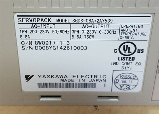 YASKAWA Servo Drives SGDS-08A72AY539 SERVOPACK OUTPUT 230V 5.5A 750W NEW SURPLUS