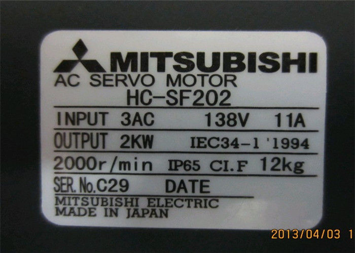 HC-SF202 2KW Mitsubishi Servo Motor Industri HC SERIES 200-230VAC 3-Fase
