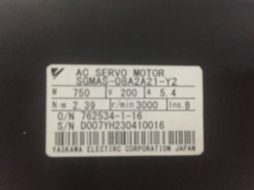 Yaskawa AC Industrial SGMAS-08A2A21-Y2 750W 200V 3000RPM BRAND NEW