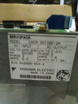 YASKAWA​ CACR-SR10BE12M​ SERVO CONTROL SERVOPACK 3PH 200/230V 50/60HZ