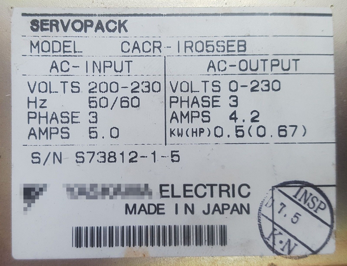 CACR-IR05SEB Merek Baru dan Asli, dan Servo Drive ServoPack 0.5kW 200VAC Sumbu Tunggal 0