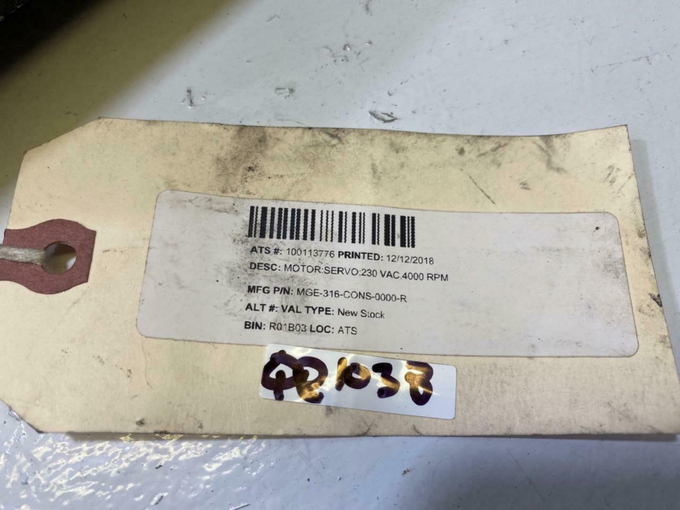 MGE-316-CONS-0000​ MG SERVO MOTOR 230VAC 18.6 LB-IN CONT TORSI 1